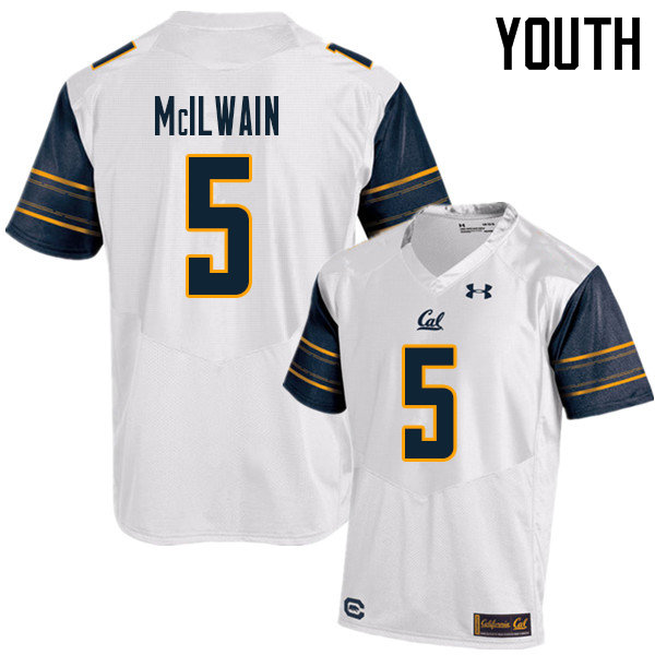 Youth #5 Brandon McIlwain Cal Bears UA College Football Jerseys Sale-White